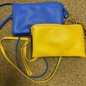 Set of 2- Royal Blue and Yellow multi-use purses